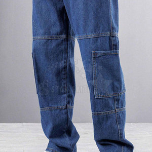 Jeans Anchos Personalizados al por Mayor para Hombre, Azules, 100% Algodón, Cintura Media, Pierna Ancha, Holgados, Tallas Grandes, Otoño/Invierno, con Logotipo Personalizado - Product Image 6