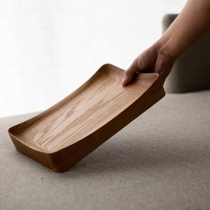 Plateau de service rectangulaire en bois fait à la main plateau décoratif durable pour les services de restaurant et d'hôtel en gros - Product Image 1