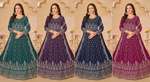 Tissu Georgette semi-cousu de qualité supérieure pour robe de mariage tenue de fête ensemble de costume Salwar Kameez pakistanais fournisseur en gros - Product Image 6