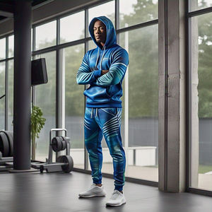 ชุดวอร์มผู้ชายแบบซับลิเมชั่น ปี 2025 ชุดกีฬาวิ่ง ชุดจ็อกกิ้ง เสื้อฮู้ดดี้และกางเกงขายาว ชุดวอร์มผู้ชายพิมพ์ลายตามสั่ง - Product Image 5