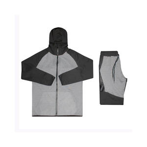 Sweat à capuche zippé et pantalon de survêtement avec logo personnalisé pour hommes Survêtement de jogging écologique pour l'hiver pour les activités de plein air Survêtements - Product Image 1