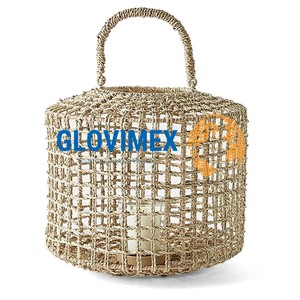 Top nuevo diseño yute algas marinas linterna portátil linterna decorativa duradera tejida a mano para decoración de apartamentos - Product Image 1