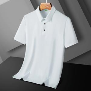 Nouveaux hommes glace soie sans trace Nylon revers T-Shirt pakistan édition été séchage rapide mode polyvalent décontracté haut ample mâle - Product Image 6
