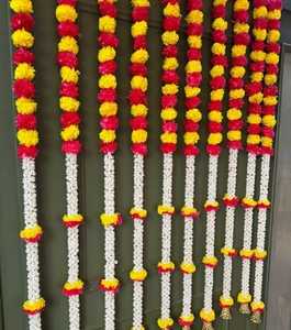 พวงมาลัยดอกดาวเรืองโมกราประดิษฐ์ดอกไม้สายคล้องดอกไม้อินเดียตกแต่งงานแต่งงานงานปาร์ตี้ไอเดียตกแต่งบ้านเทศกาล - Product Image 2