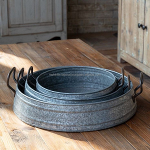 Plateaux de rangement en métal galvanisé Art Déco en forme de fleur avec poignées, écologiques, à fixer sur la porte, décoration intérieure de cuisine, design durable - Product Image 3