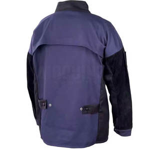 Venta al por mayor de servicios personalizados OEM hombres vaca Split cuero Fr chaqueta de soldadura precio barato Fr chaqueta de soldadura - Product Image 4