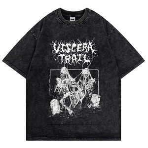 Custom High Quality 100 Cotton Acid Wash 250Gsm Heavyweight <b>Vintage</b> Men T Shirt Custom Blank <b>Vintage</b> T Shirt - Product Image 6