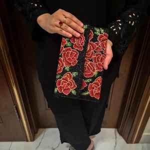 Pochette perlée à la main professionnelle brodée à la mode paillettes Style de luxe solide léger écologique soirée sûre - Product Image 3