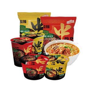 บะหมี่กึ่งสำเร็จรูปราเมงเกาหลีแบบปรับแต่งได้ราเม็งเนื้อรสเผ็ด