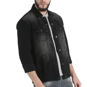 Bomery Unisex Single-Button Hooded Oversize <b>Denim</b> <b>Jacket</b> Casual Streetwear <b>With</b> Light Fabric for Men and Women Heavy - Product Image 3