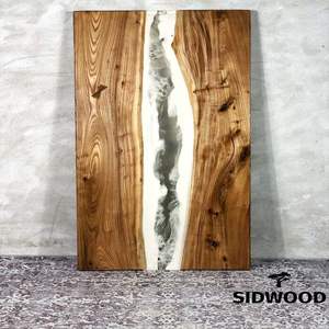 Resin chopping <b>board</b> handmade with glossy ocean river pattern crafted from acacia wood ideal for serving cheese and fruits - Product Image 2