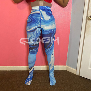 Combinaison corset sans bretelles à imprimé marbré bleu pour les tenues de club, les soirées et la mode - Product Image 4