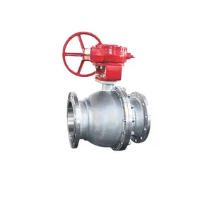 Q341F GB Standard Stainless Steel CF8 CF3 CF8M CF3M 2 Way Floating Type Worm Gear Operated Flanged Ball Valve