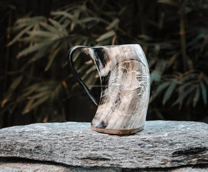 Corne à boire en bois sculptée à la main de style viking, écologique, naturelle, pour la décoration de la maison, vente en gros en usine - Product Image 3