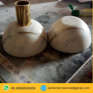 Bougeoir de luxe en pierre de marbre, fabriqué à la main, design élégant pour les mariages, les hôtels et les cadeaux d'entreprise, fournisseur en vrac moderne de qualité supérieure - Product Image 4