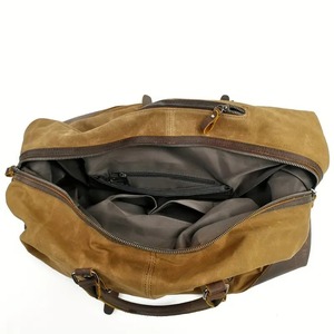 Waxed Canvas Fashion Duffle Bag Large Travel Weekender Men <b>Women</b> Overnight Waterproof Carry-On Luggage Zipper Portable Recycle - Product Image 4