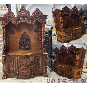 Large Size Designer Mandir for Hindu Pooja Room Traditional Wooden <b>Temple</b> for <b>Home</b> Handcrafted Large Teak Wood <b>Temple</b> for HomeUK - Product Image 1