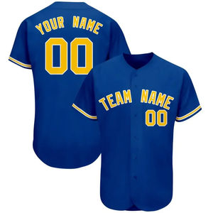 Camiseta de secado rápido con cuello en V y estampado de equipo personalizado para hombre, ropa deportiva de béisbol y sóftbol transpirable de malla con botones suaves para exteriores - Product Image 4