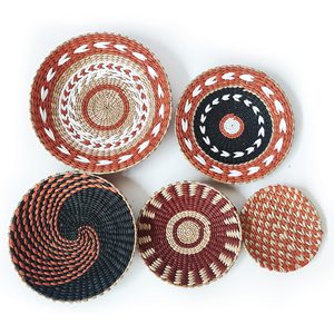 Accessoires artisanaux pour décorer les murs, art mural suspendu en jacinthe d'eau, décoration murale en fibre naturelle - Product Image 4