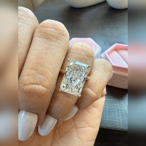 Bague en diamant de laboratoire taille Radiant 6 carats VVS1 VVS2 certifiée, Bijoux de fiançailles, Prix usine fabricant - Product Image 4