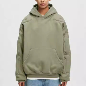 Vente en gros de sweats à capuche d'hiver 100% coton gaufré personnalisé avec logo Sweat-shirts unisexes Streetwear Fourniture OEM - Product Image 2