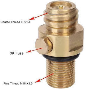 Ensemble de valve de réservoir de CO2 pour soda, valve à broche en laiton rechargeable pour remplacement de valve de cylindre de soda - Product Image 2