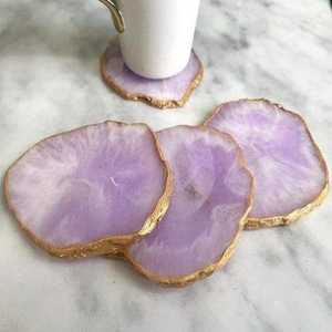 Handmade resin coaster set with floral glitter finish epoxy mats perfect for living room table office decor and <b>gifts</b> - Product Image 5