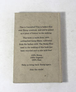 Handmade Acid Free Hard Cover <b>Hemp</b> <b>Paper</b> Logo Printed Notebooks With Leaf Design Notebook Journal Diary For Travel - Product Image 4
