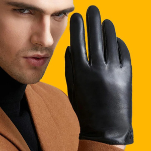 Guantes de cuero liso personalizados para hombre del proveedor directo de fábrica para uso diario de invierno con color y logotipo personalizados - Product Image 4