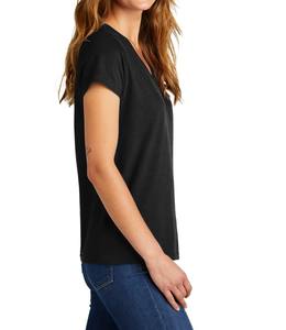 Camiseta de yoga en blanco de gran tamaño de verano al por mayor, camiseta lisa recortada para mujer, Camiseta de algodón de alta calidad con cuello en V - Product Image 3