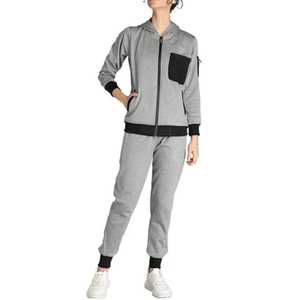 Survêtement de jogging pour femmes sur mesure, meilleure qualité, combinaison de sport d'hiver à motif solide - Product Image 1