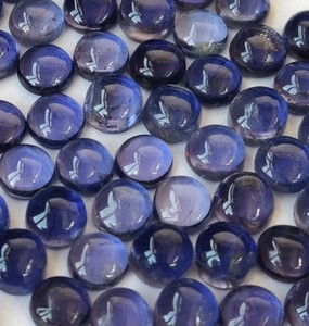 Natural Iolite Round 8mm Cabochon Flat Back - Top Quality Iolite Cabochon Round - Product Image 3