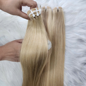 มัดผมมนุษย์สีบลอนด์ผมตรงแบบคู่และมัดผมด้วยลูกไม้ดิบจากเวียดนาม - Product Image 3
