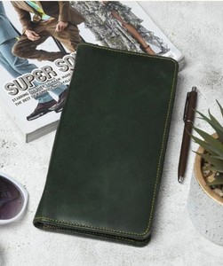 BLAIR GREEN Women's Premium Refined Full Buffalo Leather Clutch Custom Logo Accepted Zipper Portable Cosmetic for <b>Toiletry</b> Case - Product Image 1