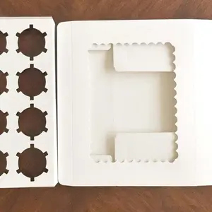 ケーキ用カップケーキボックス内の卸売12 "白いケーキボックスと容器boxsimgle
