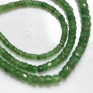 Tsavorite Faceted Rondelle Shape Beads Natural Green Garnet Gemstone Beads at Wholesale Prices - Product Image 4