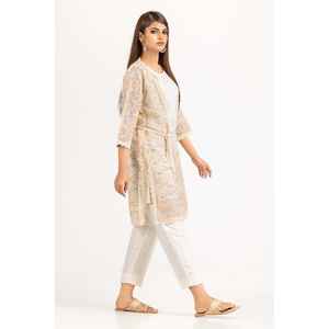 เสื้อและกางเกงปักลายสีขาวแบบตาข่ายซาร์ตาร์ คาดดี แขนสามส่วน - Product Image 4