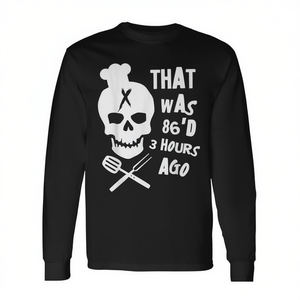 Camiseta de manga larga con gráfico de restaurante y cocina Line Cook Chef 86'D - Product Image 2