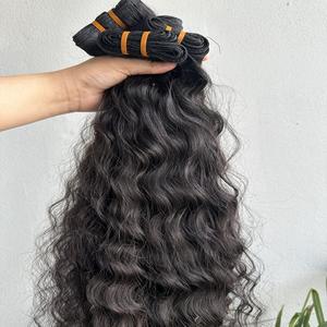 Extensions de cheveux humains non traités en vrac du temple sud de l'Inde prix d'usine bon marché direct d'usine - Product Image 1