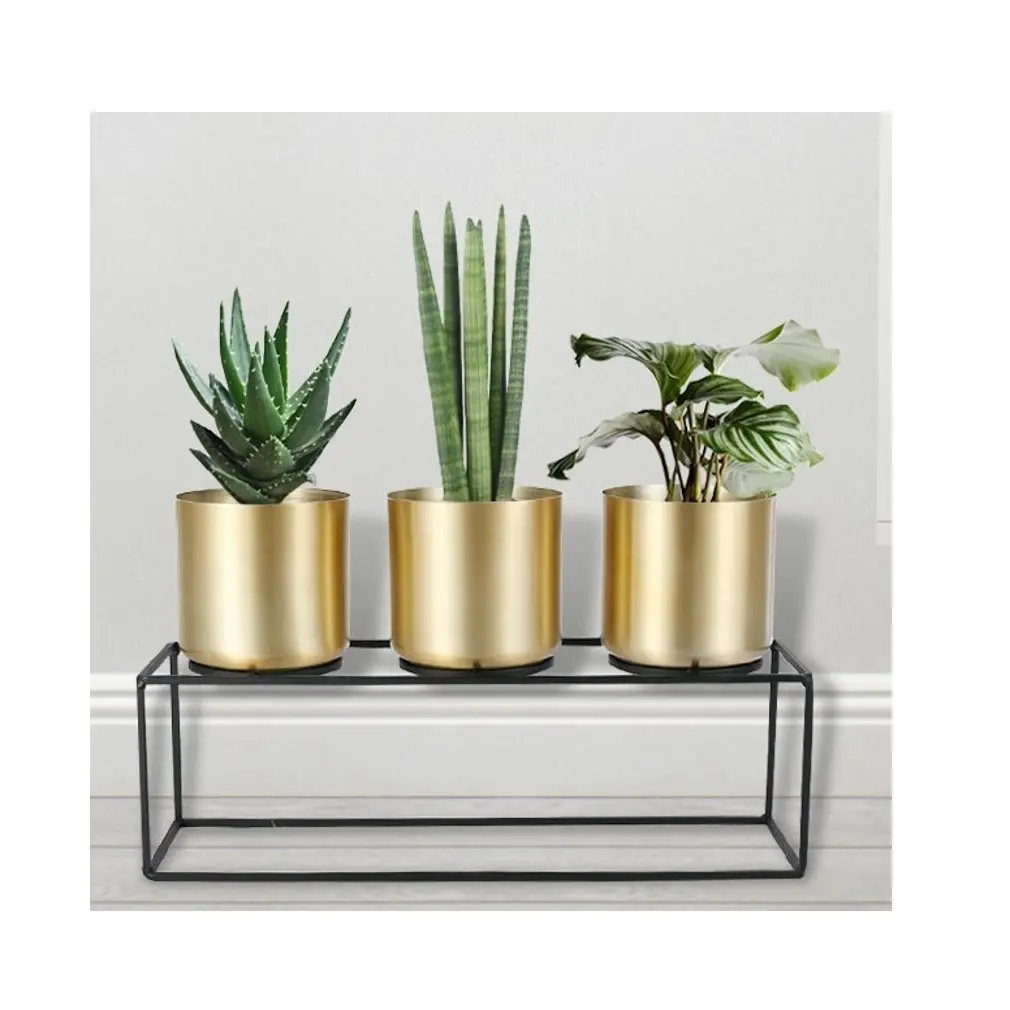 New unique look planters indoor outdoor for living house garden Iron Adjustable Indoor Planter Flower Pot Metal Plant Stand