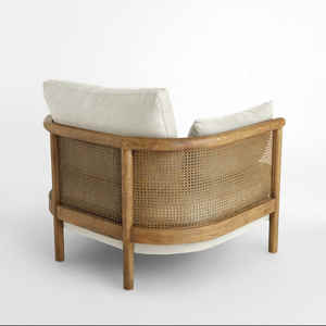 Intérieurs de style des années 1960 inspirés du salon luxueux Sièges réconfortants Fauteuil Sydney Cane Lin lavé Lin - Product Image 2