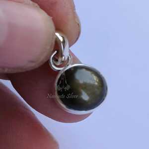 925 Sterling Silver Handmade Pendant Gold Sheen Obsidian Gemstone Jewelry Natural Obsidian Number Pattern November <b>Gift</b> <b>for</b> <b>Her</b> - Product Image 1