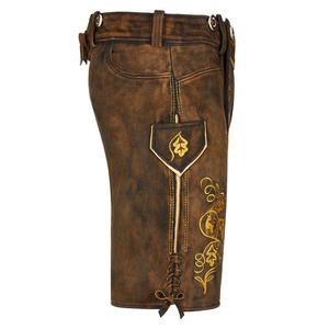 Haute qualité sur mesure Oktoberfest Lederhosen traditionnel allemand bavarois pantalon en cuir broderie solide haut imprimé en usine - Product Image 3