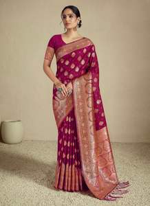 Saree en soie royale et riche de Banarasi en vente en ligne - Product Image 6