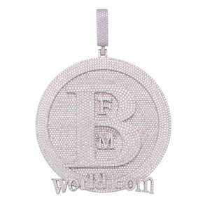 Pendentif en diamant Moissanite taille ronde pour pendentif de style Hip Hop cadeau de mariage pour homme en argent sterling 925 - Product Image 4