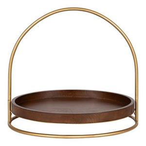 Bandeja de servicio de madera de diseño antiguo súper premium con borde negro de metal, forma y tamaño personalizados de rana Overseas Inc - Product Image 3