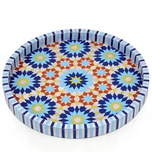 Plateau décoratif de luxe en incrustation de nacre pour salle à manger et décoration intérieure - Product Image 5