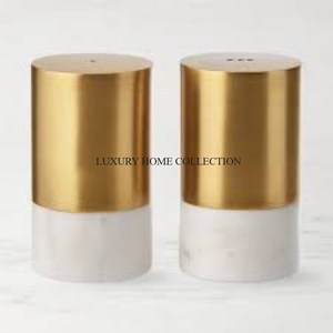 Juego de sal y pimienta de metal de nuevo aspecto contemporáneo con texturas y acabados únicos para una experiencia gastronómica de moda - Product Image 4