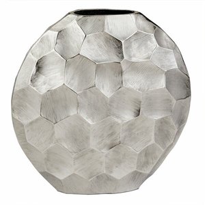 Jarrón de flores con diseño de forma hexagonal con acabado moderno, jarrón redondo único para decoración del hogar, jarrón de flores, artesanía de Metal decorativa de la India - Product Image 4