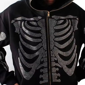 Vente chaude Personnalisé Couleur Différente Strass À Capuche pour Hommes Casual Street Wear Saison D'hiver Hommes Plain Hoodie Casual Wear - Product Image 6